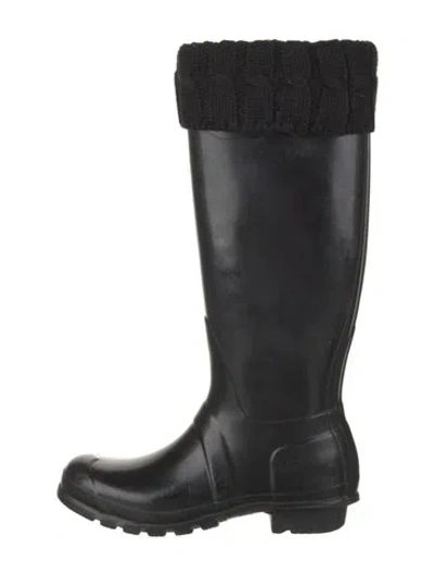 Pre-owned Hunter Rubber Rain Boots In Black