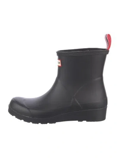 Pre-owned Hunter Rubber Rain Boots In Black