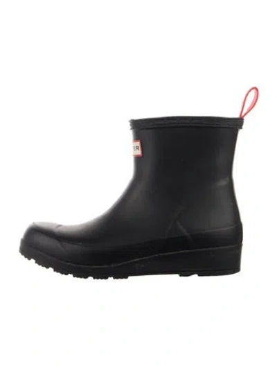 Pre-owned Hunter Rubber Rain Boots In Black