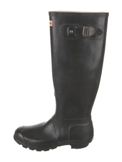 Pre-owned Hunter Rubber Rain Boots In Black