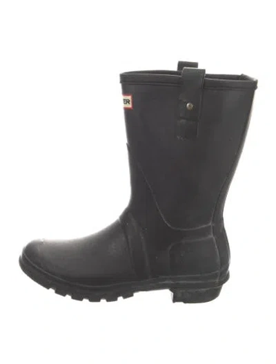Pre-owned Hunter Rubber Rain Boots In Black