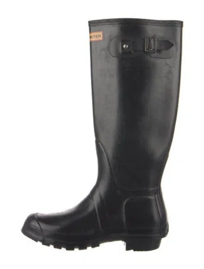 Pre-owned Hunter Rubber Rain Boots In Black