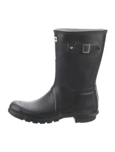Pre-owned Hunter Rubber Rain Boots In Black