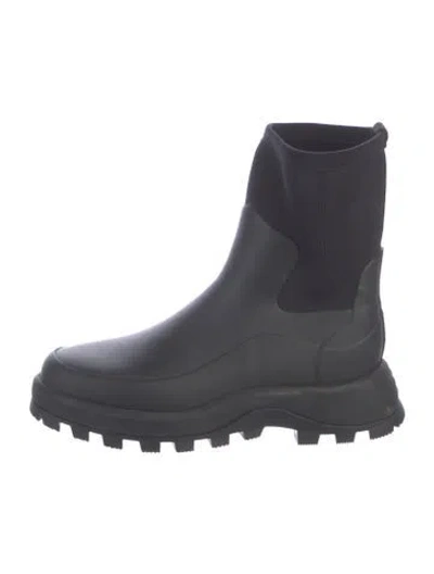 Pre-owned Hunter Rubber Rain Boots In Black