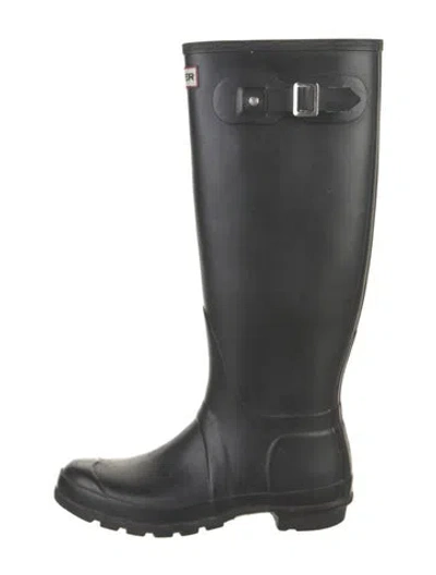 Pre-owned Hunter Rubber Rain Boots In Black