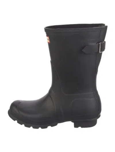 Pre-owned Hunter Rubber Rain Boots In Black