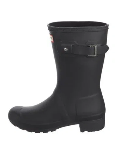 Pre-owned Hunter Rubber Rain Boots In Black