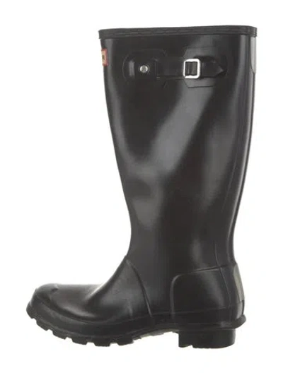 Pre-owned Hunter Rubber Rain Boots In Black