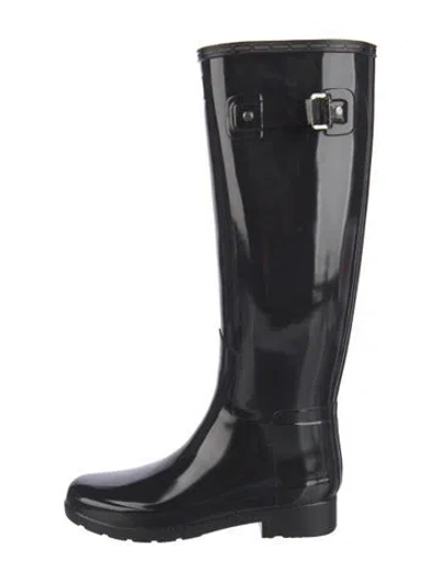 Pre-owned Hunter Rubber Rain Boots In Black