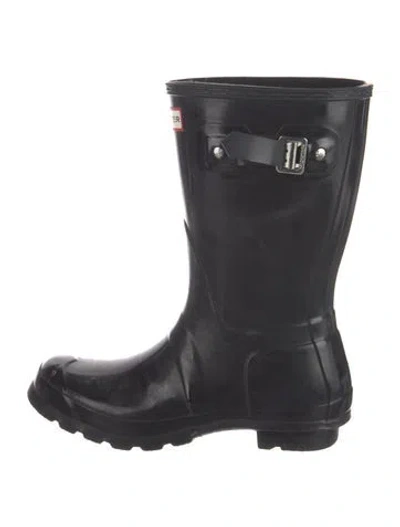Pre-owned Hunter Rubber Rain Boots In Black
