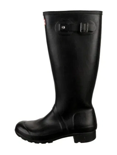 Pre-owned Hunter Rubber Rain Boots In Black