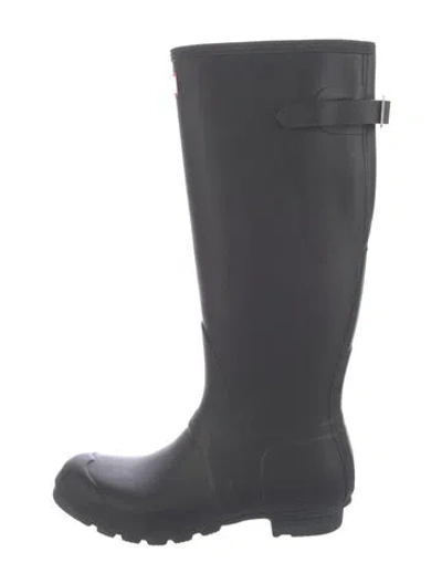 Pre-owned Hunter Rubber Rain Boots In Black