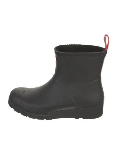 Pre-owned Hunter Rubber Rain Boots In Black