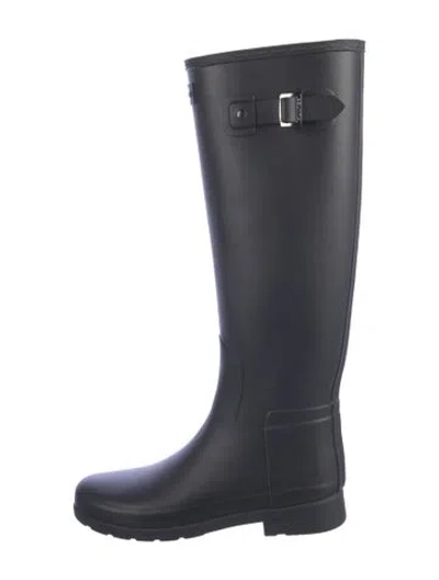 Pre-owned Hunter Rubber Rain Boots In Black