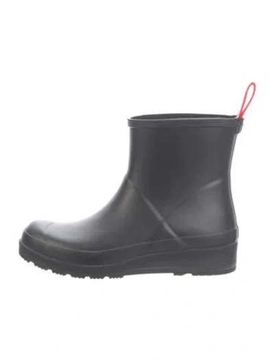 Pre-owned Hunter Rubber Rain Boots In Black