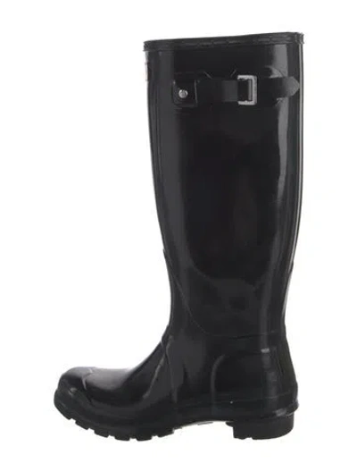 Pre-owned Hunter Rubber Rain Boots In Black