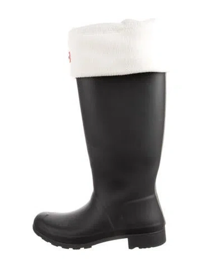 Pre-owned Hunter Rubber Rain Boots In Black