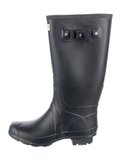 Pre-owned Hunter Rubber Rain Boots In Black