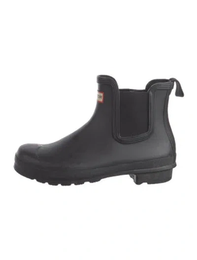 Pre-owned Hunter Rubber Rain Boots In Black