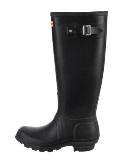 Pre-owned Hunter Rubber Rain Boots In Black
