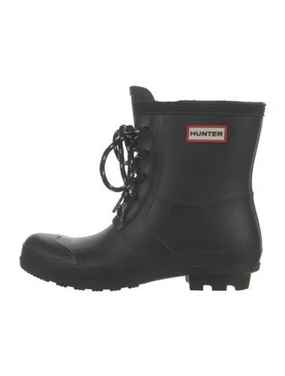Pre-owned Hunter Rubber Rain Boots In Black