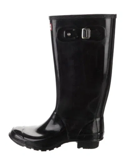 Pre-owned Hunter Rubber Rain Boots In Black