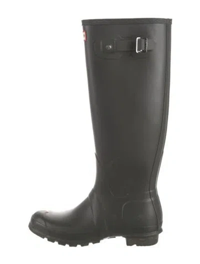 Pre-owned Hunter Rubber Rain Boots In Black
