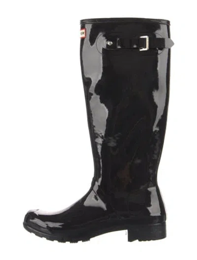 Pre-owned Hunter Rubber Rain Boots In Black