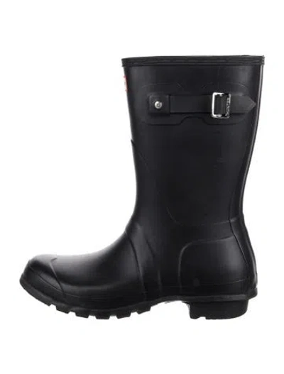 Pre-owned Hunter Rubber Rain Boots In Black