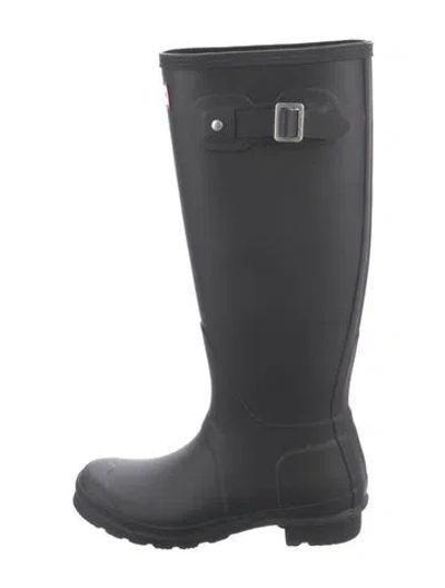Pre-owned Hunter Rubber Rain Boots In Black