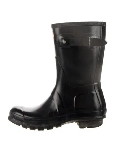 Pre-owned Hunter Rubber Rain Boots In Black