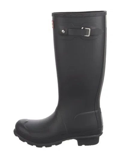 Pre-owned Hunter Rubber Rain Boots In Black