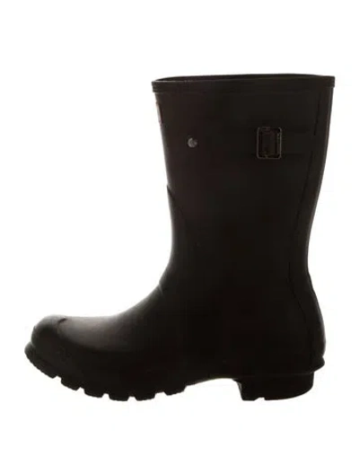 Pre-owned Hunter Rubber Rain Boots In Black
