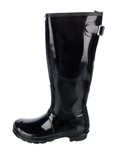 Pre-owned Hunter Rubber Rain Boots In Black