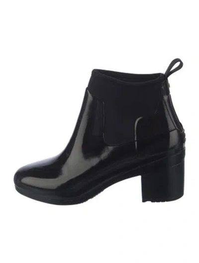 Pre-owned Hunter Rubber Rain Boots In Black
