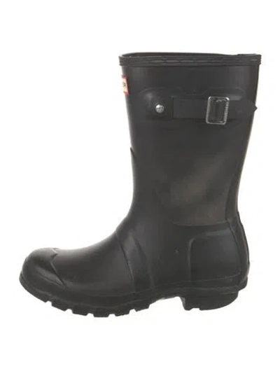 Pre-owned Hunter Rubber Rain Boots In Black