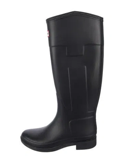 Pre-owned Hunter Rubber Rain Boots In Black