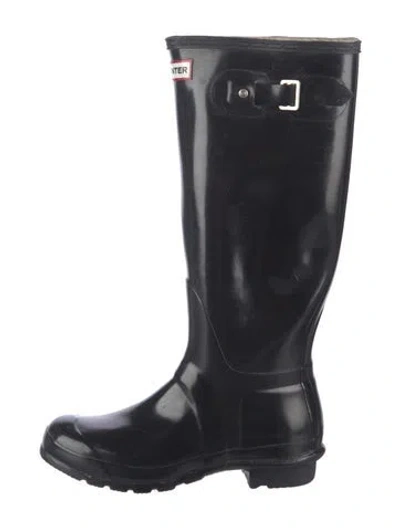 Pre-owned Hunter Rubber Rain Boots In Black