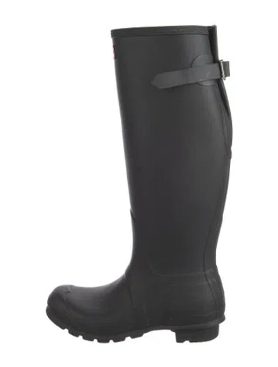 Pre-owned Hunter Rubber Rain Boots In Black