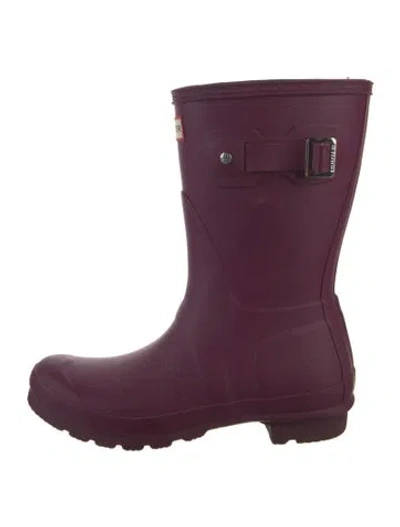 Pre-owned Hunter Rubber Rain Boots In Black