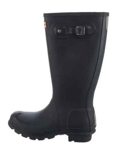 Pre-owned Hunter Rubber Rain Boots In Black