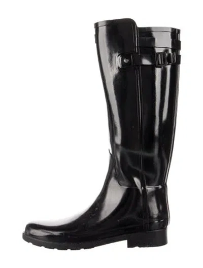 Pre-owned Hunter Rubber Rain Boots In Black