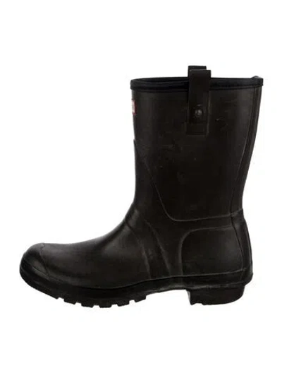Pre-owned Hunter Rubber Rain Boots In Black