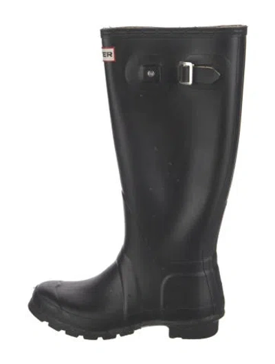 Pre-owned Hunter Rubber Rain Boots In Black