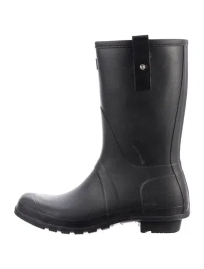 Pre-owned Hunter Rubber Rain Boots In Black