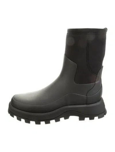 Pre-owned Hunter Rubber Rain Boots In Black
