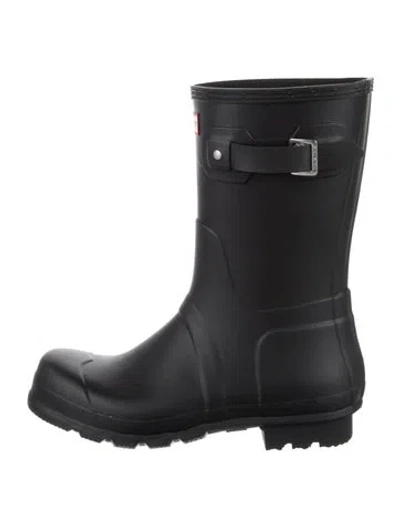 Pre-owned Hunter Rubber Rain Boots In Black
