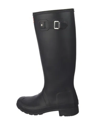 Pre-owned Hunter Rubber Rain Boots In Black