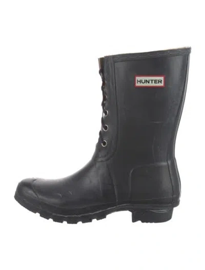 Pre-owned Hunter Rubber Rain Boots In Black