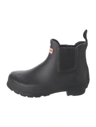 Pre-owned Hunter Rubber Rain Boots In Black
